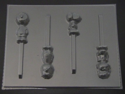 145sp Lucy and Friends Chocolate or Hard Candy Lollipop Mold  IMPROVED
